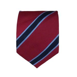 HENRY JACOBSON Red Striped Silk Tie 60"/ 4" EC